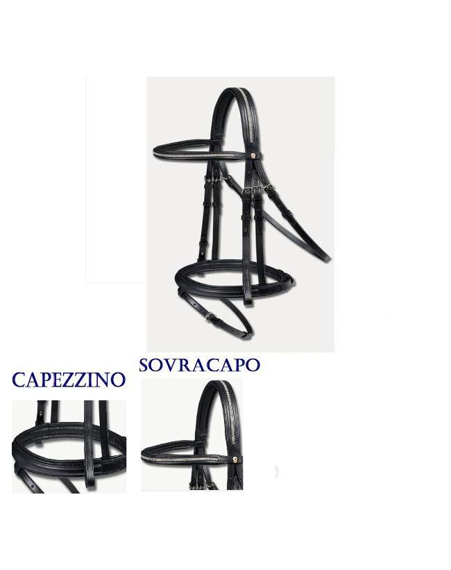 BRIGLIA INGLESE CON FRONTALINO E SOVRANUCA STRASS