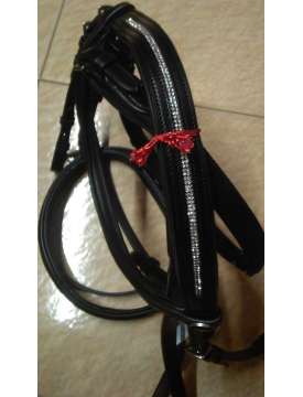 BRIGLIA INGLESE CON FRONTALINO E SOVRANUCA STRASS-4869