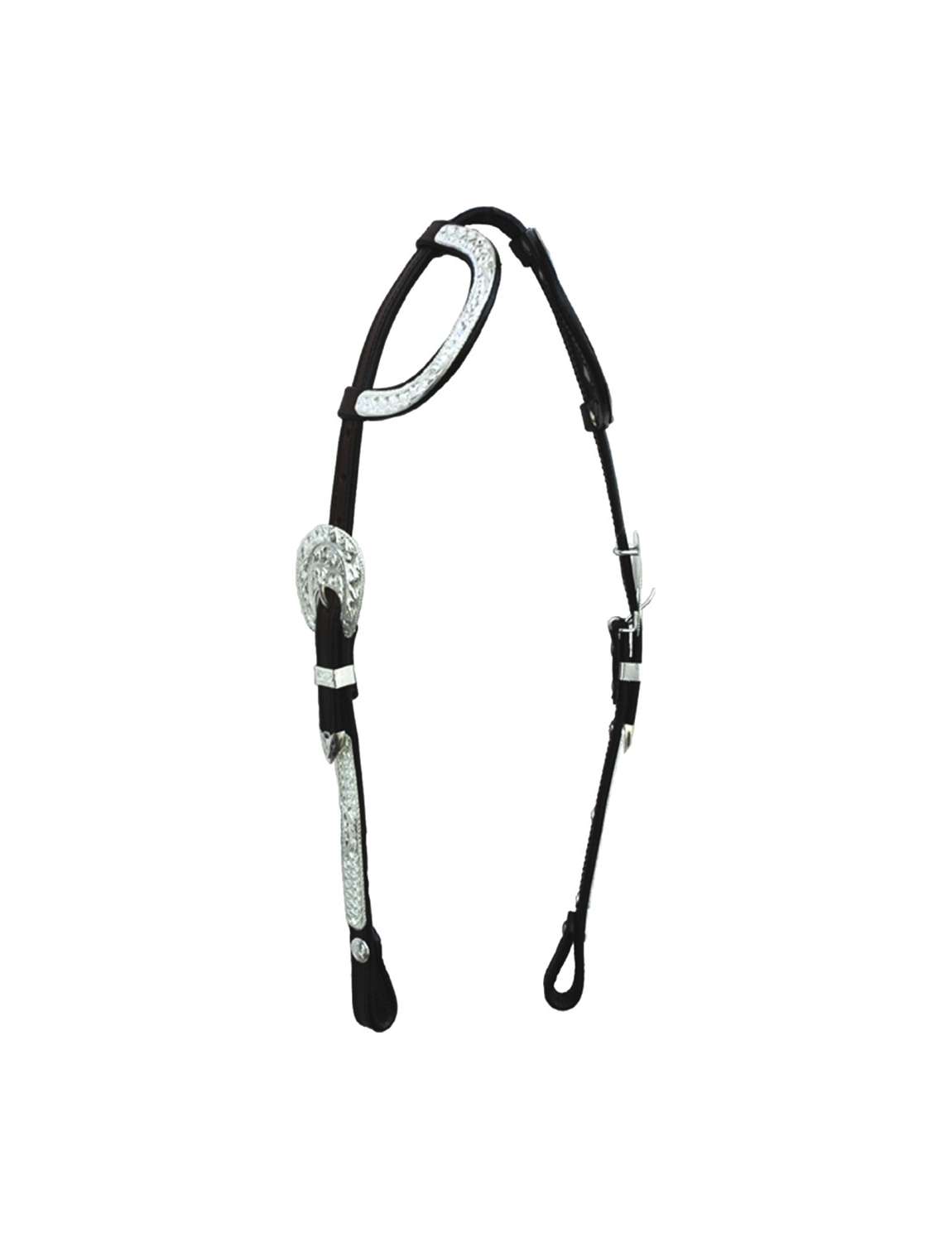 Briglia Western In Pelle Con Perline Per Cavallo – Un Orecchio Colore Cuoio – Challenger 79RT05HA