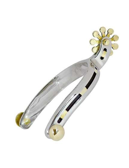 SPERONI WESTERN INOX CON INSERTI NERI