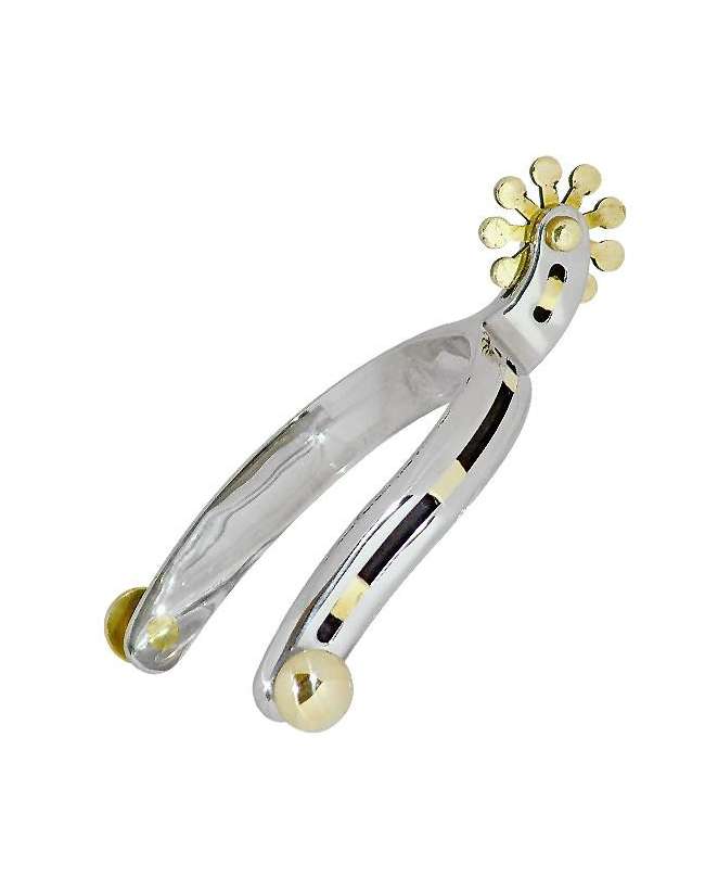 SPERONI WESTERN INOX CON INSERTI NERI