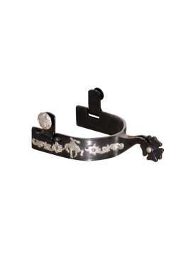 SPERONI WESTERN IN FERRO NERO DECORATI-5529