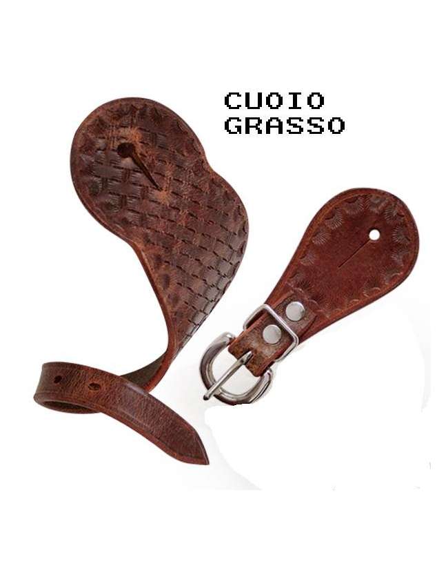 LACCIOLINI IN CUOIO GRASSO PER SPERONI WESTERN .LAVORAZIONI LACCIOLINI WESTERN