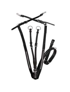 PETTORALE INGLESE IN CUOIO CON CLINCHER ARGENTO HENRI DE RIVEL-5632
