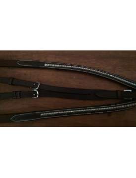PETTORALE INGLESE IN CUOIO CON CLINCHER ARGENTO HENRI DE RIVEL-5633