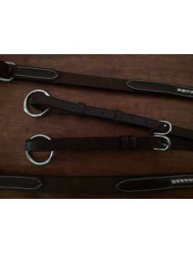 PETTORALE INGLESE IN CUOIO CON CLINCHER ARGENTO HENRI DE RIVEL-5634