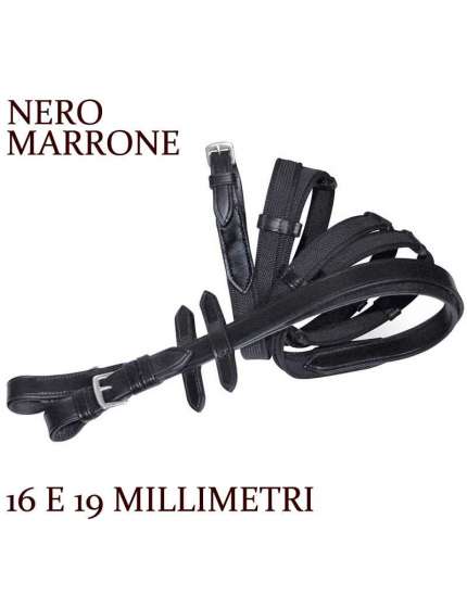 REDINI PER EQUITAZIONE IN CUOIO E TELA GOMMATA