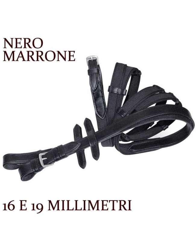 REDINI PER EQUITAZIONE IN CUOIO E TELA GOMMATA
