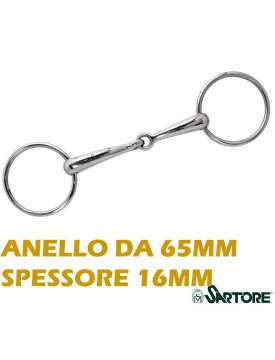 FILETTO PER CAVALLO AD ANELLI INOX PIENO DA 16 MM.-8486