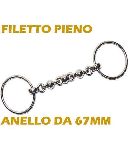FILETTO PER CAVALLI INOX AD ANELLI CON PALLINE
