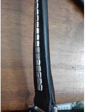 CAPEZZA IN CUOIO DOPPIA REGOLAZIONE E CLINCHER NICHELATO-9546